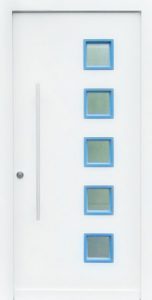 Haustür 611 mit Glasfüllungen blau-weiß