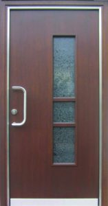 Haustür 699 Rahmen mit Edelstahleinfassung